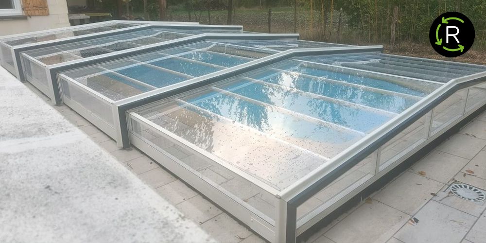 abri de piscine d'occasion toiture transparente