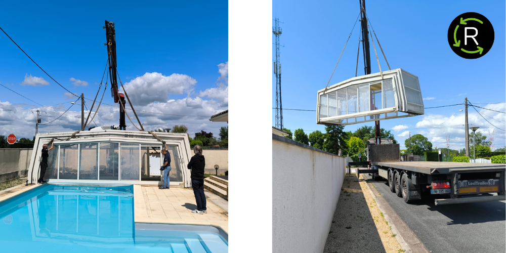 chargement abri de piscine